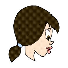 comic cartoon pretty female face N25