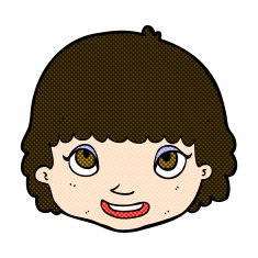 comic cartoon happy female face N48