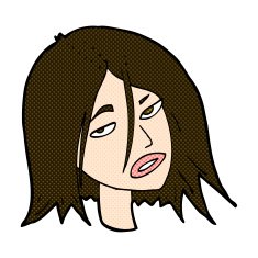 comic cartoon annoyed woman N47