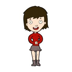 comic cartoon excited woman N34