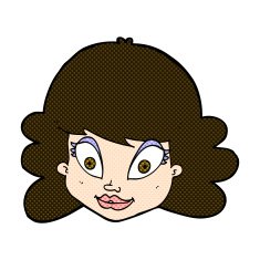 comic cartoon happy female face N52