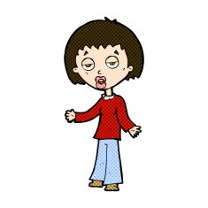 comic cartoon tired woman N9