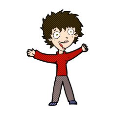 comic cartoon excited woman N35