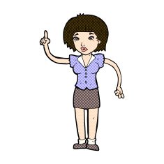 comic cartoon woman with idea N64