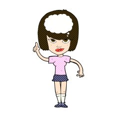 comic cartoon woman with idea N65
