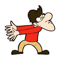 comic cartoon annoyed man gesturing N3