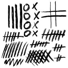 Set of vector chalk and charcoal hatching Hand-drawn strokes N2