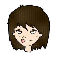 comic cartoon smiling woman N3