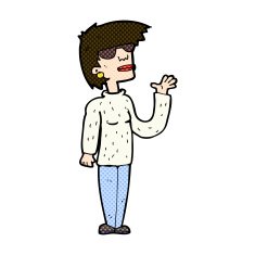 comic cartoon woman wearing spectacles N10
