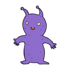 comic cartoon happy little alien N3