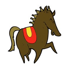 comic cartoon prancing horse N3