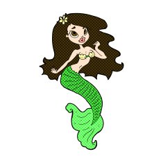 comic cartoon pretty mermaid N9