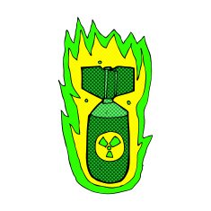 comic cartoon flaming bomb N4