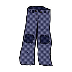 comic cartoon patched old jeans N6