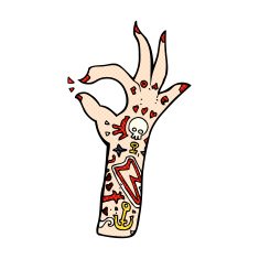 comic cartoon tattoo arm N4