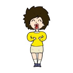 comic cartoon screaming woman N3