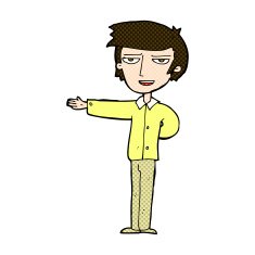 comic cartoon man gesturing welcome N3