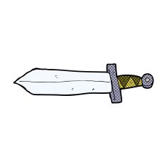 comic cartoon sword N11