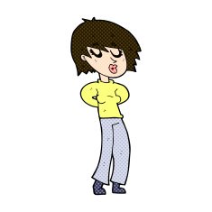 comic cartoon woman whistling N3