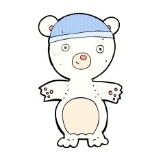 comic cartoon cute polar bear N7