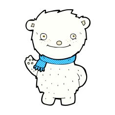 comic cartoon cute polar bear N8