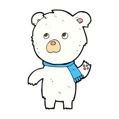 comic cartoon cute polar bear N9