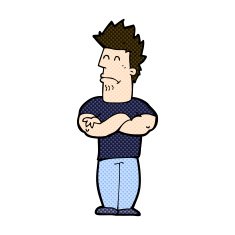comic cartoon sulking man N3