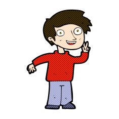 comic cartoon boy posing for photo N3