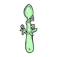 comic cartoon organic food symbol spoon N2