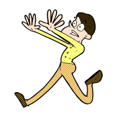 comic cartoon man running away N3