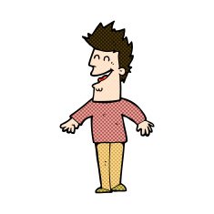 comic cartoon happy man N119