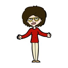 comic cartoon woman wearing spectacles N11