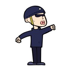 comic cartoon security guy N3