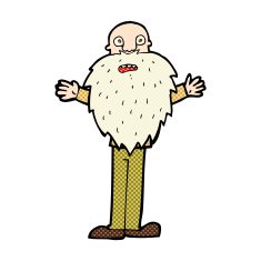 comic cartoon bearded old man N10