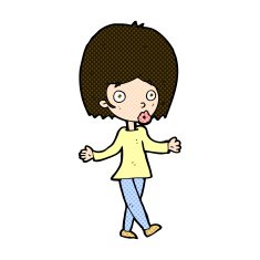 comic cartoon confused woman N23