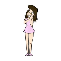 comic cartoon excited woman N36