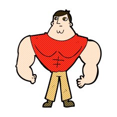 comic cartoon body builder N2