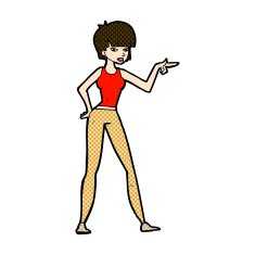 comic cartoon woman pointing N53