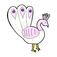 comic cartoon peacock N3