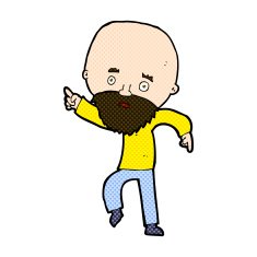 comic cartoon worried old man pointing N3