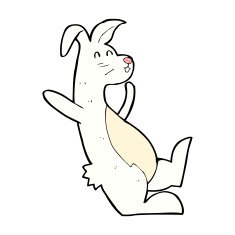 comic cartoon white rabbit