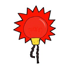 comic cartoon red light bulb N5