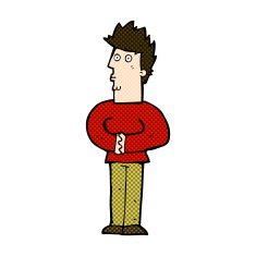 comic cartoon nervous man N33