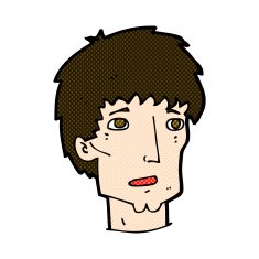 comic cartoon worried man N25