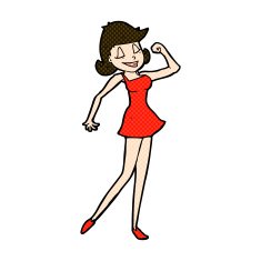comic cartoon woman with can do attitude N3