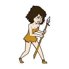 comic cartoon cave girl N3
