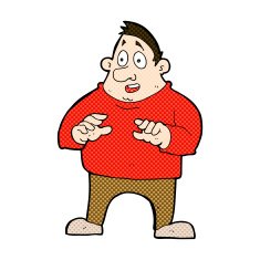 comic cartoon excited overweight man N3