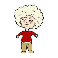 comic cartoon annoyed old woman N6