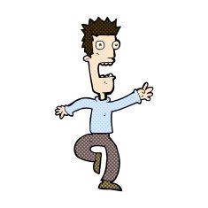 comic cartoon shrieking man N3