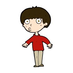 comic cartoon surprised boy N9